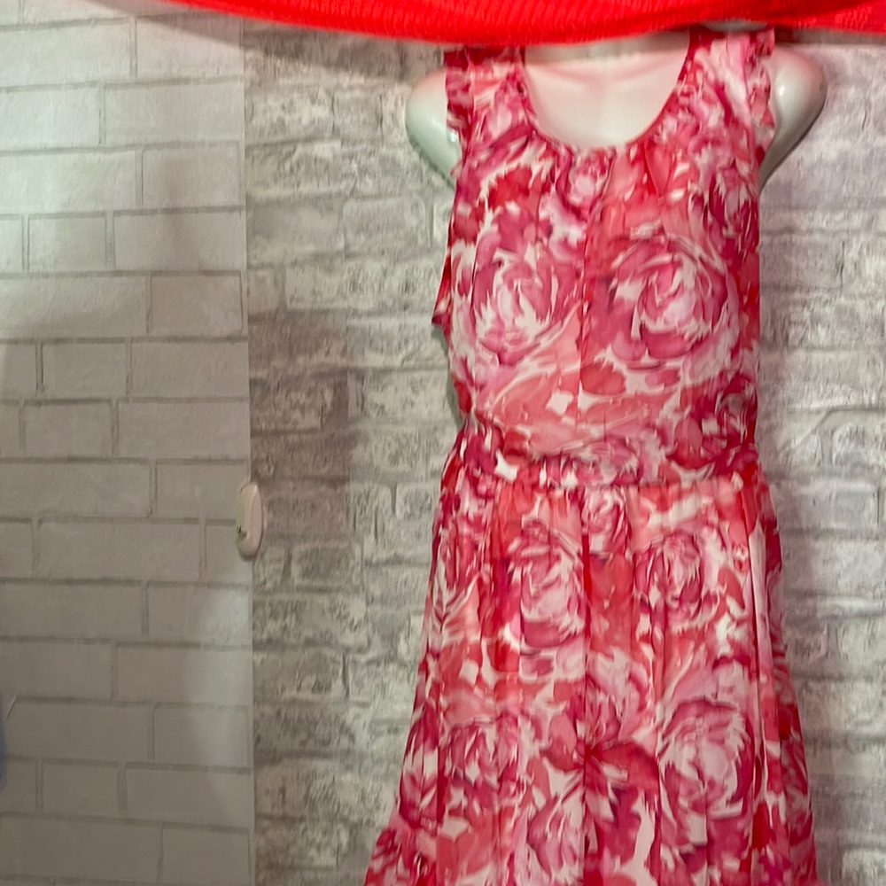 Calvin Klein watermelon floral dress size 16 NWT